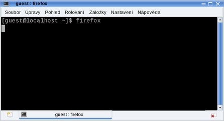 Spuštění webového prohlížeče Mozilla Firefox v terminálu - pracuje bez chyb